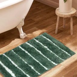 Nautica Stripes Green 2200 GSM Polyester Anti Slip Medium Bath Mat-4