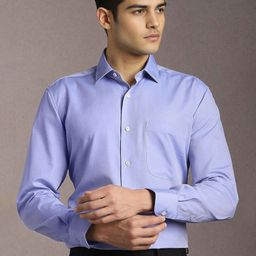Luxure by Louis Philippe Spread Collar Pure Cotton Formal Shirt-picture-11