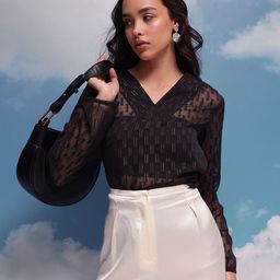 CORSICA Self Designed Semi Sheer Regular Top-image-99