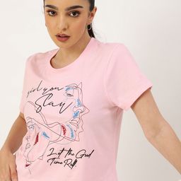 Kook N Keech Typography Embroidered Sequinned T-shirt-image-50