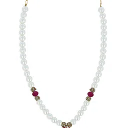 AKSHARA Girls Pink & White Synthetic Handcrafted Necklace-image-32