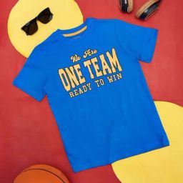 Pantaloons Junior Blue Cotton Printed T-Shirt-image-99