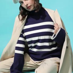 Vero Moda Navy & White Striped Pullover-picture-20
