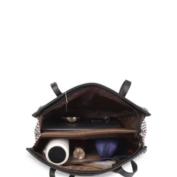 Metro Checked Structured Handheld Bag with Applique image 5