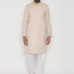 Wintage Men Orange & White Solid Kurta with Pyjamas-image-32
