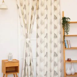 Ariana Embroidery Grey Polyester 7 ft Door Curtain-image-32