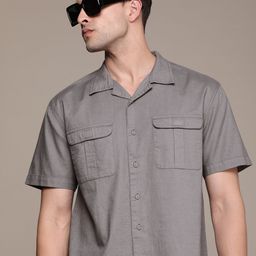Roadster Men Relaxed Cuban Collar Pure Cotton Casual Shirt-image-104