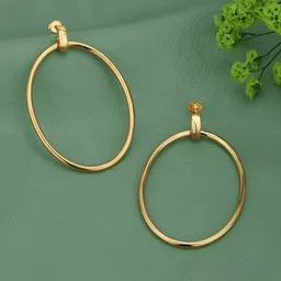 DressBerry Gold Plated Oval Drop Earrings-image-32