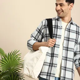 Mast & Harbour Opaque Checked Pure Cotton Casual Shirt-picture-4