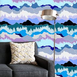 ArtzFolio Printed UV-Resistant Anti-Bacterial Abstract Forest Mountain Peel & Stick Wallpaper-image-98