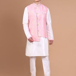 SHOWOFF Men Regular Raw Silk Kurta with Trousers-31