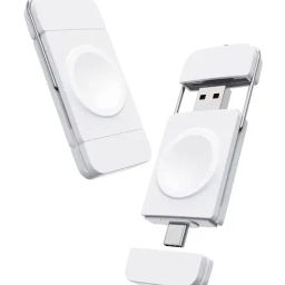 UNIGEN UNIPORT Magnetic Watch Portable Charger with USB-C & USB-A Port (White)-image-2