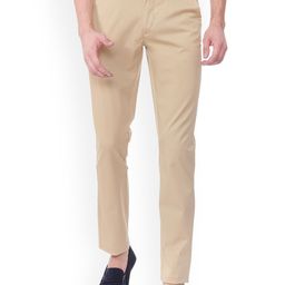 Peter England Men Khaki Slim Fit Solid Regular Trousers-image-77