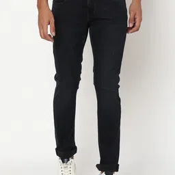 SPYKAR Men Slim Fit Low-Rise Dark Shade Clean Look Stretchable Jeans-picture-11