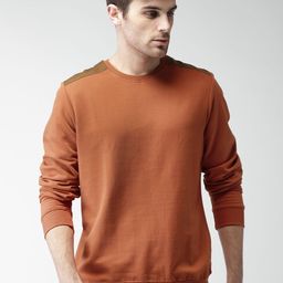 Mast & Harbour Men Orange Solid Sweatshirt-image-53