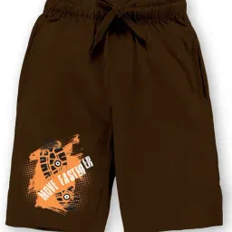 Kiddopanti Kids Brown Printed Shorts-image-39