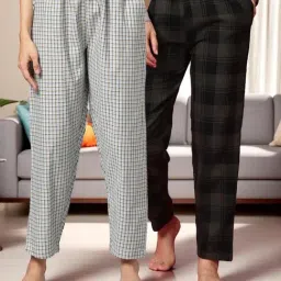 Kryptic Green & Blue Cotton Relaxed Fit Printed Lounge Pants - Pack of 2-picture-42