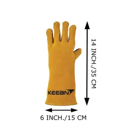 Keean KMAK4002 ARC/MIG/TIG 35.56 cm (14 Inch) Welding Gloves Extreme High Temperature Work Safety Protection-2