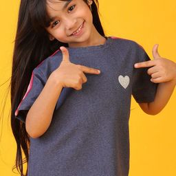Anthrilo Girls Printed Extended Sleeves Applique T-shirt-image-16