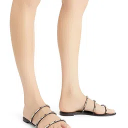RIVR Women Embellished Open Toe Flats-6