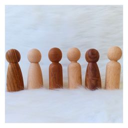 Taruh Kids Peg Folk/Dolls Set of 6 - Brown-23