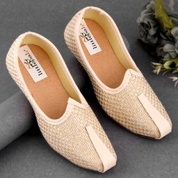 Little Palz Intricate Weave Self Textured Mojaris - Cream-image-87