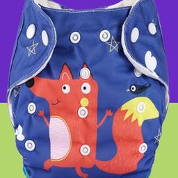 The Cheeky Kidzz Baby Pocket Printed Wolf Cloth Diapers With Insert Reusable Cloth Diapers Washable Fitted Diapers One Size Reusable for Baby Girls and Boys (0-24 MONTHS)-18