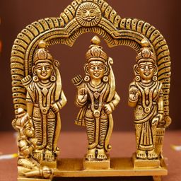 Servdharm Pure Brass Ram Darbar Lord Shri Ram, Lakshman, Sita and Hanuman ji Statue for Home Decor-22