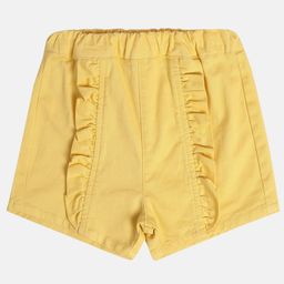 MINI KLUB Cotton Solid Frill Detailed Shorts - Yellow-image-60