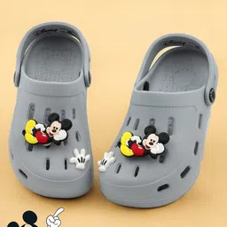 Yellow Bee Disney Perforated Clogs With Mickey Mouse Designed Rotating Charms - Grey-picture-29
