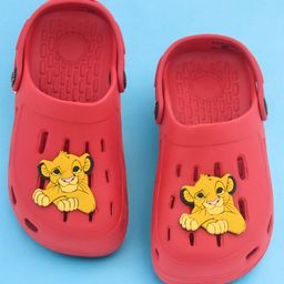 Disney by Yellow Bee The Lion King Featuring Solid Perforated Clogs With Simba Charms - Red-image-56