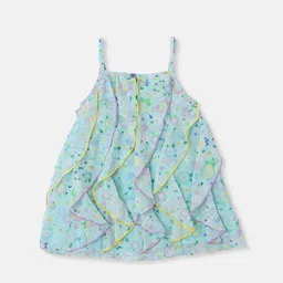 Nauti Nati Floral Print Ruffled Georgette A-Line Dress-52