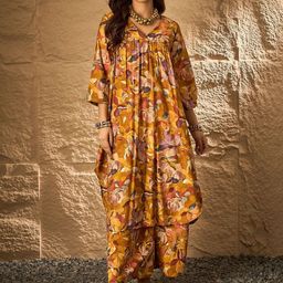 InWeave Women Floral Printed A-Line Kurta with Palazzo-image-58
