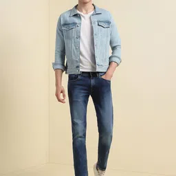 Allen Solly Men Washed Open Front Jacket image 3