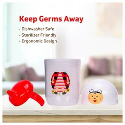 Adore SPINHX Duck Bill/ Hard Spout Sipper with Twin Handle & Hygiene Cap- 250ml- Red image 5
