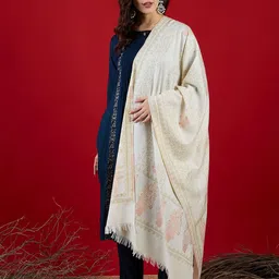 SAHASIKA Floral Motifs Woven Design Shawl-12
