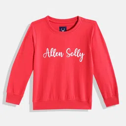 Allen Solly Junior Girls Red & Pink Brand Logo Printed Sweatshirt-image-43