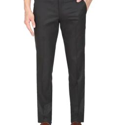 AD by Arvind Black Regular Fit Flat Front Trousers-image-73