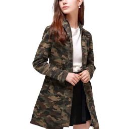 London Rag Green Cotton Printed Coat-image-46