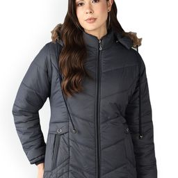 ELLIPSE Women Fur Hooded Padded Jacket-image-66