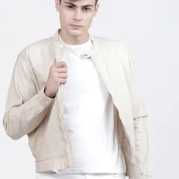 HIGHLANDER Men Beige Tailored Jacket-image-12