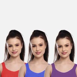 FIMS: Fashion is my Style Purple & Blue Sports Bras - Pack Of 3-image-42