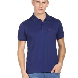 AD by Arvind Blue Slim Fit Polo T-Shirt-picture-38