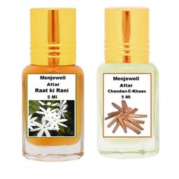 Menjewell Attar Unisex Pack Of 2 Chandan-E-Khaas Rat-Ki-Rani Attar 10 ml-12