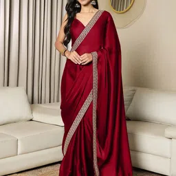 Mitera Sequinned Satin Ready to Wear Saree-image-33