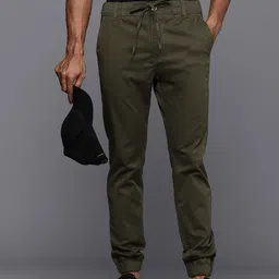 WROGN Men Olive Green Joggers Trousers-picture-25