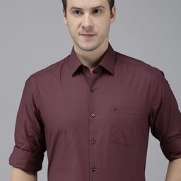 Arrow Pure Cotton Self Design Textured Manhattan Slim Fit Formal Shirt-image-23