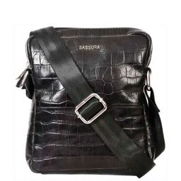 SASSORA Black Textured Small Cross Body Bag-image-97
