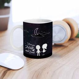 eCraftIndia Black Ceramic I Love You To The Moon And Back Printed Coffee Mug (0.25 L)-28