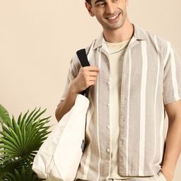 Mast & Harbour Opaque Striped Pure Cotton Casual Shirt-image-11